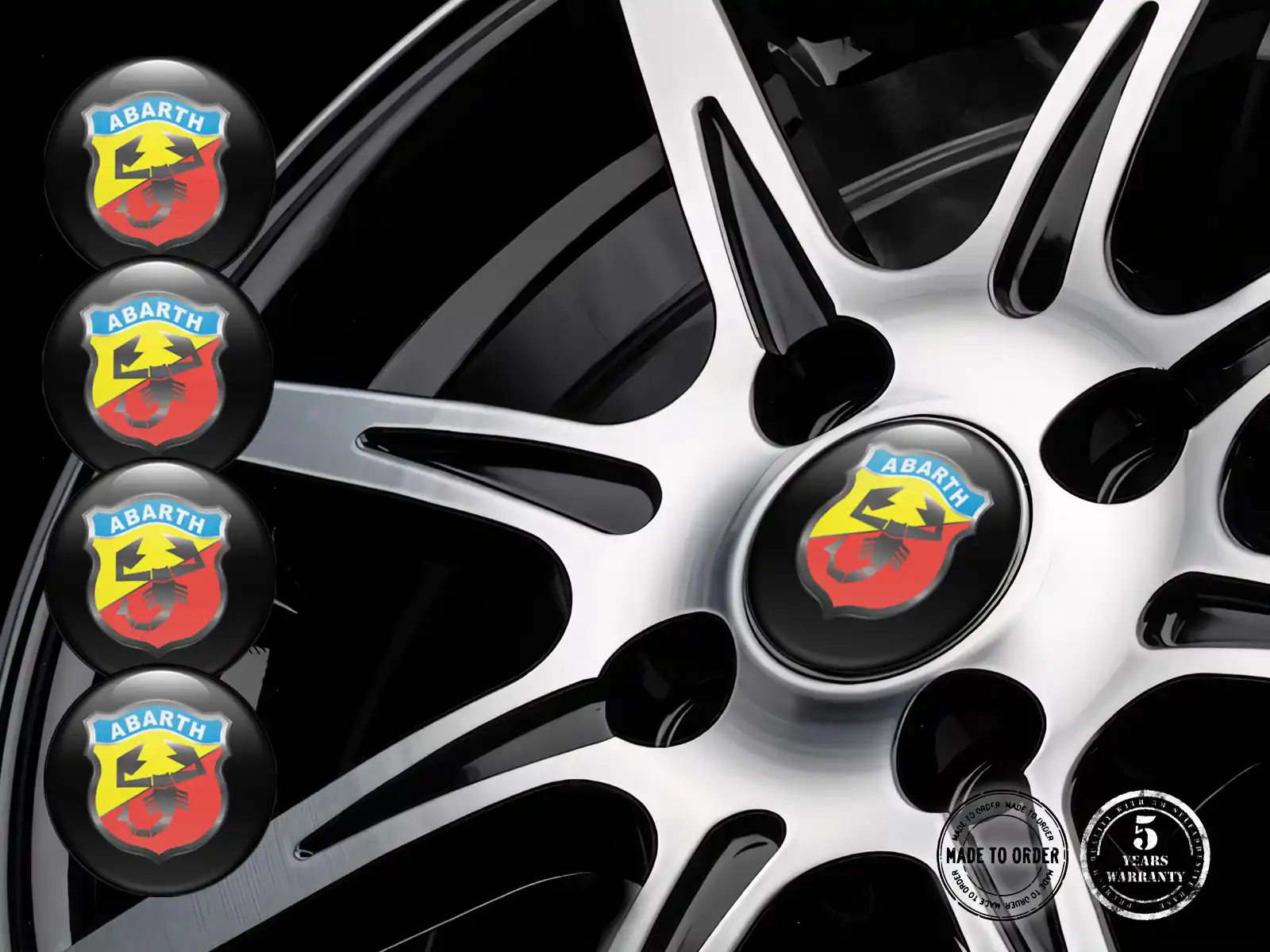 Fiat Abarth Édition Décalques Roue Autocollants Silicone Racing